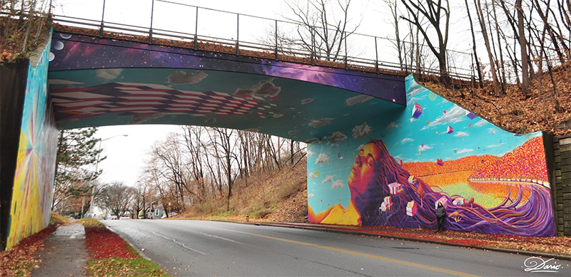 Illustration for article titled Every bridge should have an optical illusion on its underside